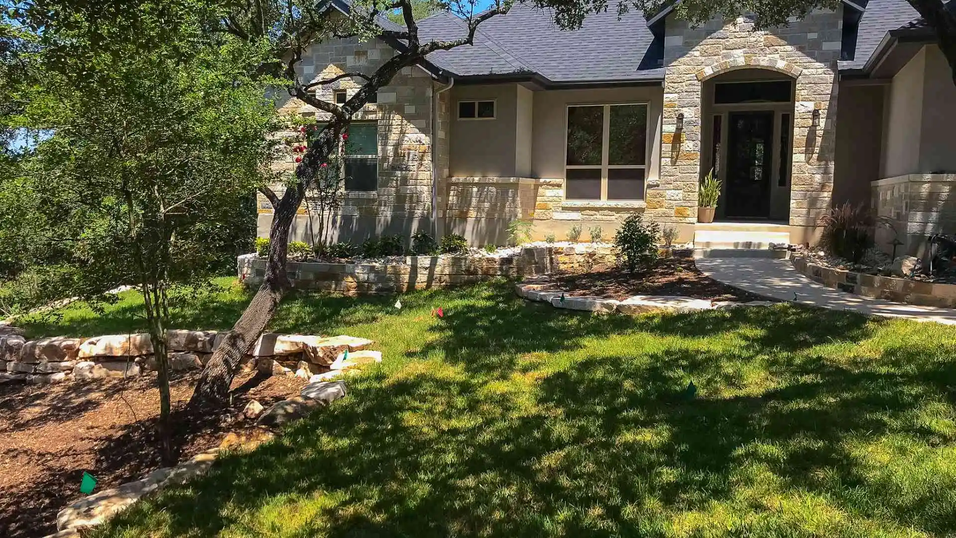 Sod installed for front yard in Hays County, TX.
