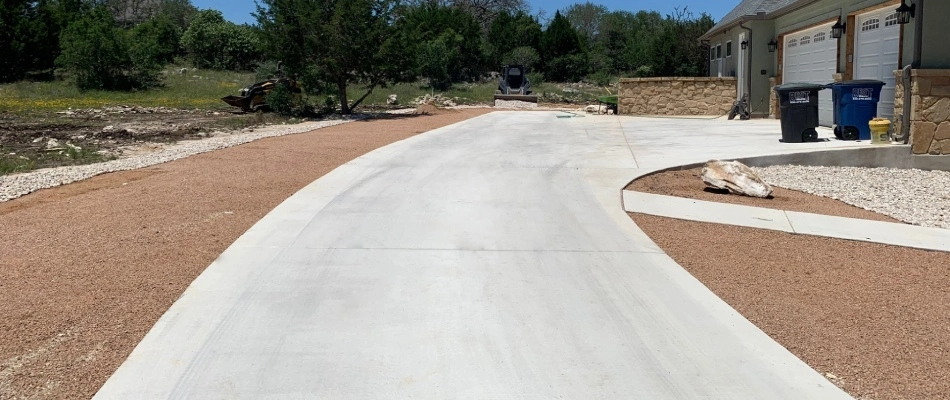 Concrete driveway in San Marcos, TX.