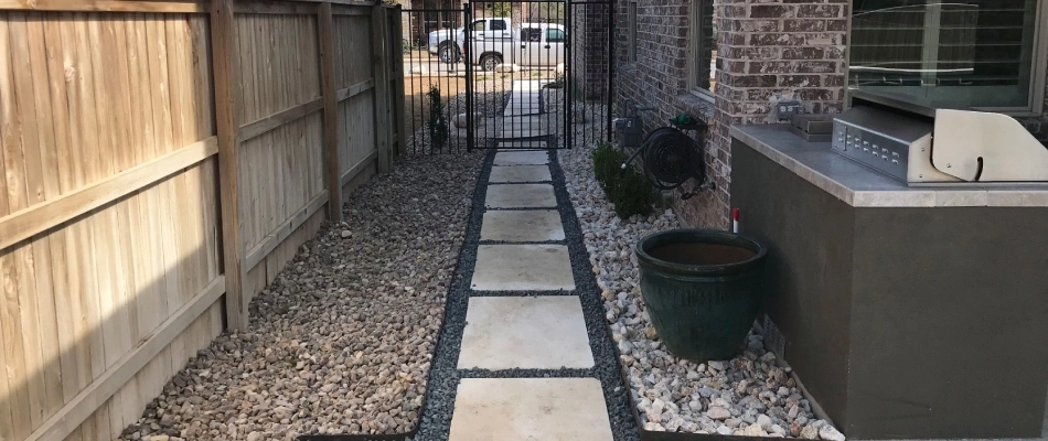 Concrete walkway installed in Kyle, TX.