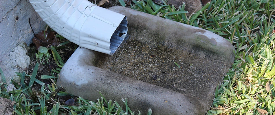 Downspout drainage solution installed in Canyon Lake, TX.