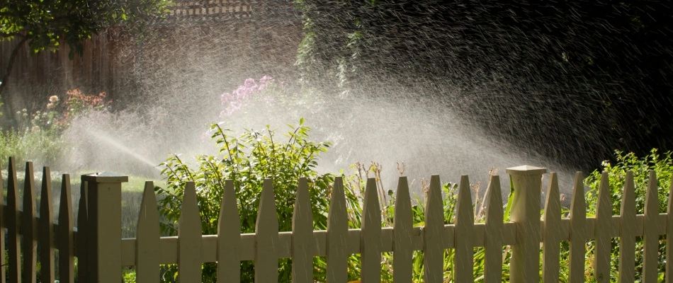 High water pressure from a lawn sprinkler in New Braunfels, TX.