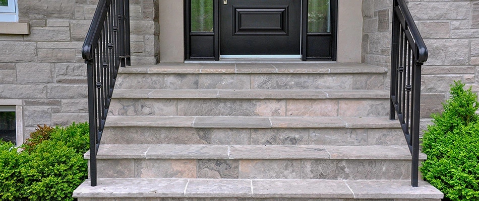Stone steps built for a home in Seguin, TX.