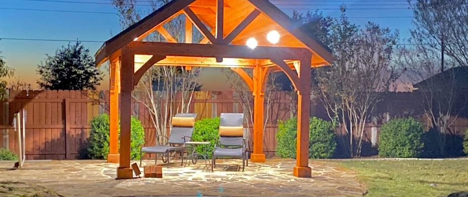 Patio build under pergola in Seguin, TX.