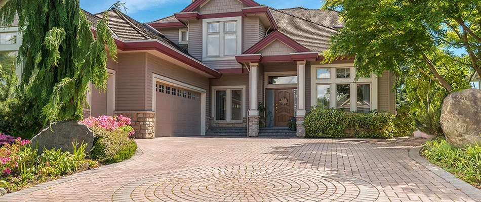 Custom paved driveway in Kyle, TX.
