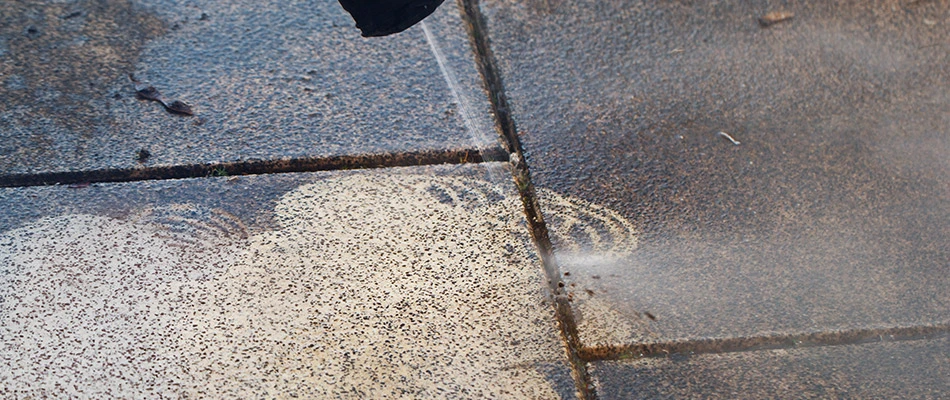 Pavers being pressure washed in Buda, TX.