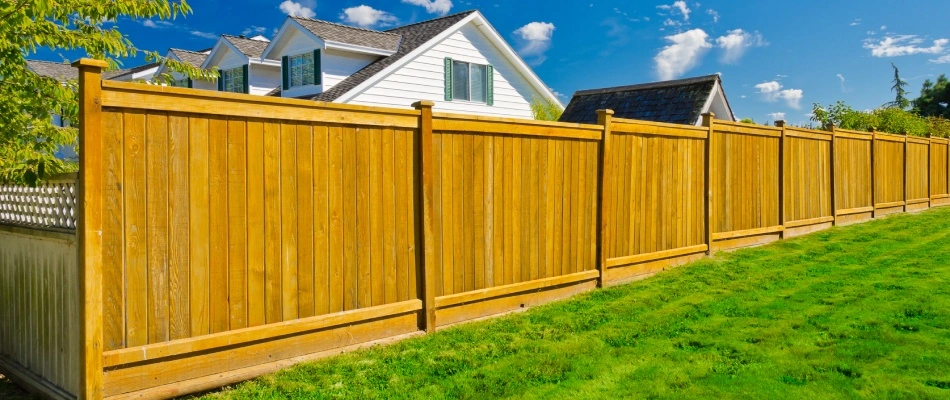 Square wood fencing in New Braunfels, TX.