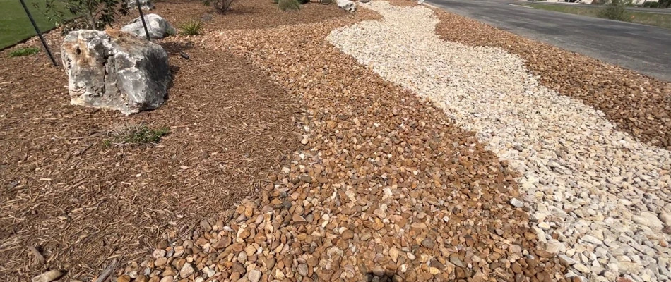 Variety of rocks for landscape in San Marcos, TX.