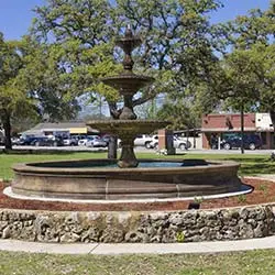 A water fountain in the town square of Kyle, TX.