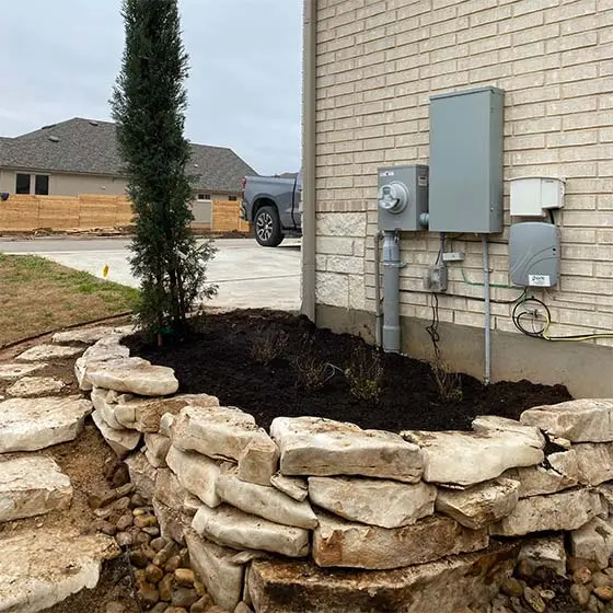 Custom retaining wall near Buda, TX.